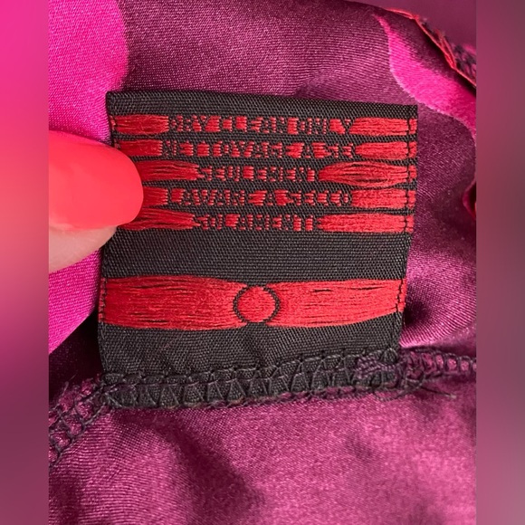 Common Thread Floral Silk Sleeveless Long Blouse Top Fuschia & Burgundy Size M - Picture 7 of 9